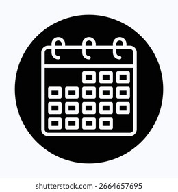 Calendário, Ícone De Vetor De Agenda, Ícone De Estilo Circular De Vetor Isolado,