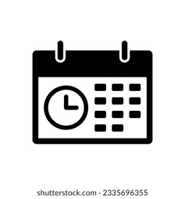 Calendario, programa icono vector en fondo blanco