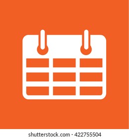 calendar schedule week planner event holyday white icon on orange background