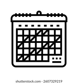 calendar scheduled breaks mindful tech line icon vector. calendar scheduled breaks mindful tech sign. isolated contour symbol black illustration