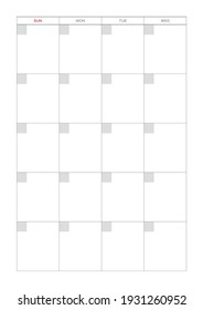 Calendar, scheduler, diary document template illustration.