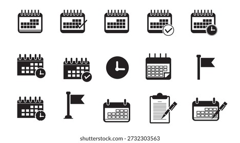 Calendario Iconos de programación Establecer fechas del planificador Recordatorios y tareas