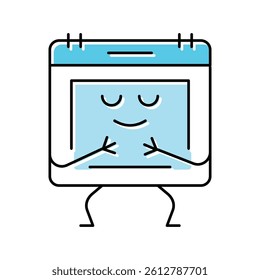 calendar school character color icon vector. calendar school character sign. isolated symbol illustration