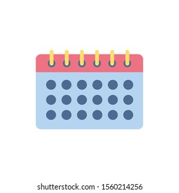 calendar school education learning flat style vector illustration