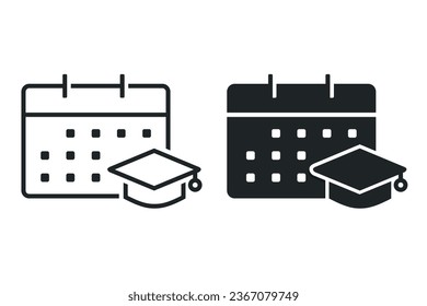 Calendar school graduation icon. Illustration vector