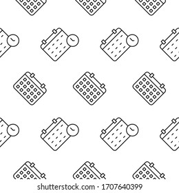 Calendar Seamless Pattern. Date Concept Background. Vector Illustration.