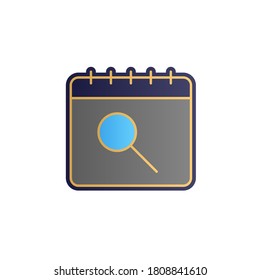 Calendario, búsqueda de color gradiente icono de vector