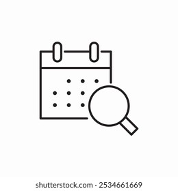 calendar search icon sign vector