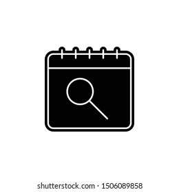 Calendar, search icon. Simple glyph, flat vector of calendar icons for ui and ux, website or mobile application