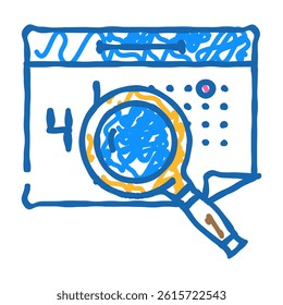 calendar search magnifying glass doodle icon sketch vector. calendar search magnifying glass sign. isolated symbol illustration