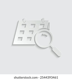 calendar search  vector icon, flat design