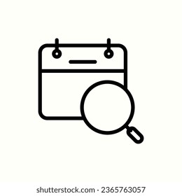 calendar, search, zoom icon, isolated icon in light background, perfect for website, blog, logo, graphic design, social media, UI, mobile app