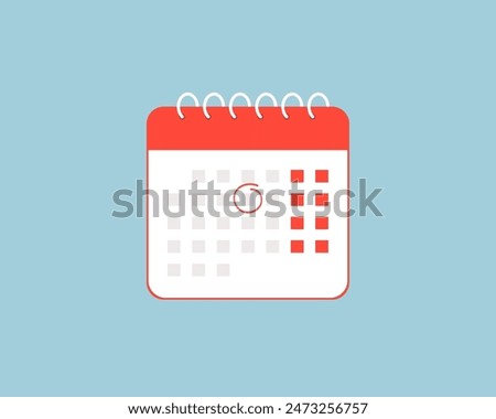 Calendar selected date annual month plan schedule vector birthday meeting. Remember date calendar event notification agenda