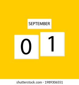Calendar september 1 on autumn background, vector art illustration.