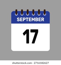 calendar with september 17 icon vector reminder for important deadlines and special events this autumn season