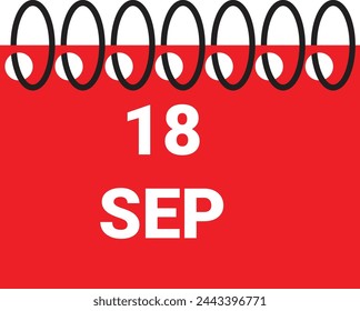 Calendar September 18 icon illustration sign symbol