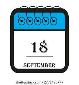 calendar with september 18 icon vector reminder for important deadlines and special events this autumn season