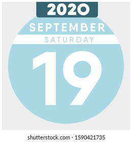 Calendar, September 19th, 2020. Blue color
