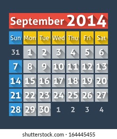 Calendar for September 2014