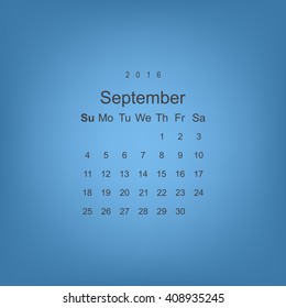 Calendar September 2016 vector design