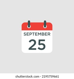 calendar - September 25 icon illustration isolated vector sign symbol