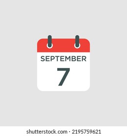 calendar - September 7 icon illustration isolated vector sign symbol