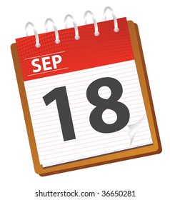 calendar of september in red tones