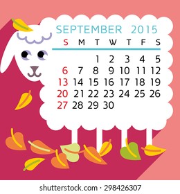 calendar SEPTEMBER sheep