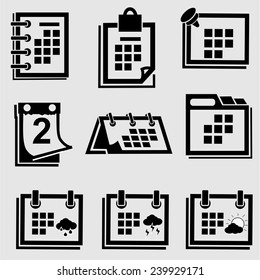 Calendar set icons .vector