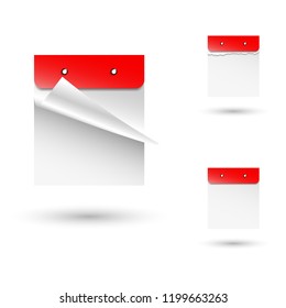 Calendar set on a white background with a clean sheet and a place for text. Vector illustration EPS10