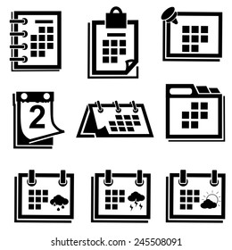 Calendar set on white background icons .vector 