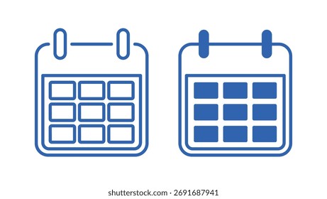 Calendário Definido Em Plano De Fundo Branco