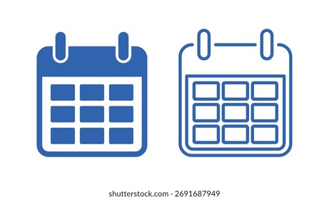 Calendar Set On White Background
