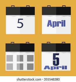 Calendar set of vector icons