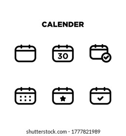 Calendar set vector template inspiration line or outline style