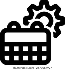 Configuración de calendario, configuración de fecha, icono de esquema de programación