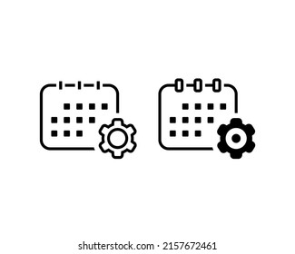 Calendar setting icon. Maintenance schedule. Vector illustration