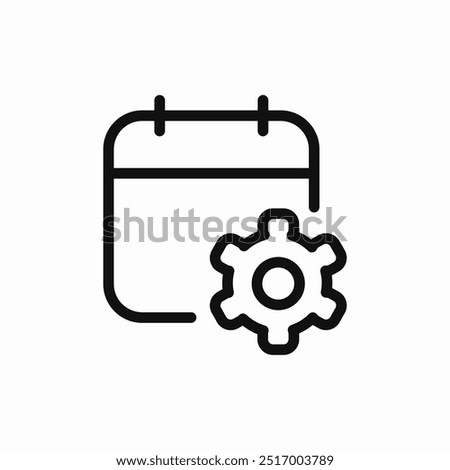 calendar settings cog icon sign vector