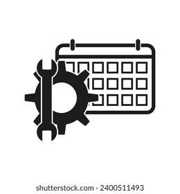 Calendar settings gear icon. Vector illustration. EPS 10.
