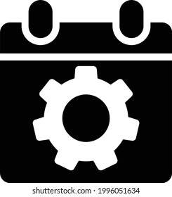 calendar settings vector glyph flat icon