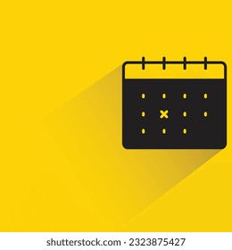 calendario con sombra sobre fondo amarillo