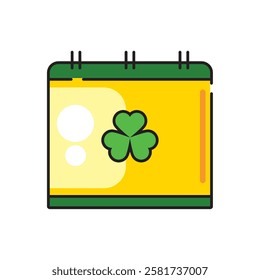 Calendar with Shamrock Saint Patrick's Celebration Day