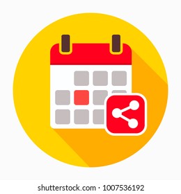 Calendar share icon vector sign