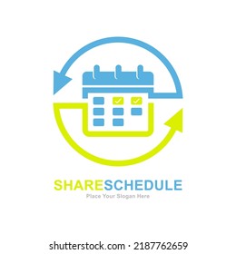 Calendar share logo vector design. Suitable for business, event, schedule, period