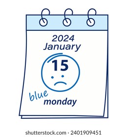 Calendar sheet with the date 2024 January 15 and a handwritten inscription and stroke around date