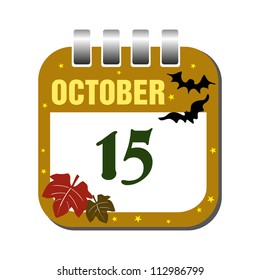 Calendar sheet for the day of October fifteen