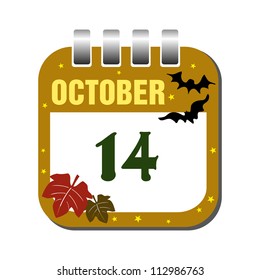 Calendar sheet for the day of October fourteen