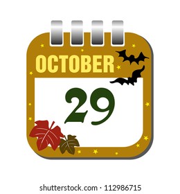 Calendar sheet for the day of October twenty nine