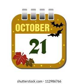 Calendar sheet for the day of October twenty one