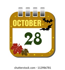 Calendar sheet for the day of October twenty eight